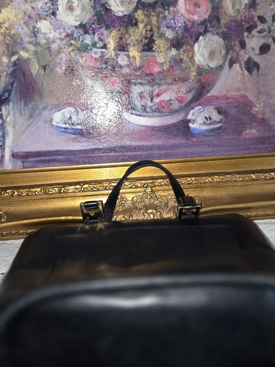 MCM Black Leather Top-Handle Tote with Gold Hardware - Picture 5 of 7
